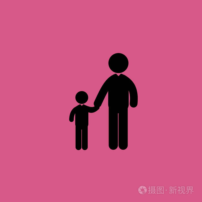 成人和儿童图标图孤立的矢量标志符号