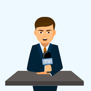 站在讲台麦克风演讲者站在讲台与麦克风使业务报告,身后营销策略.