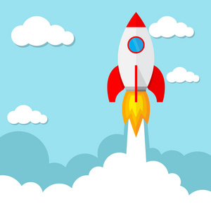 火箭发射.矢量图照片