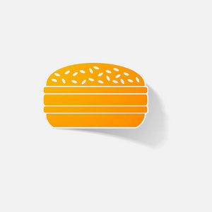 贴纸产品现实元素设计插图汉堡