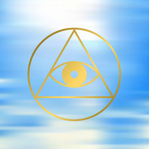 全视之眼.共济会的象征.黄金是艾菲尔照片