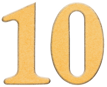 10，十，数词的木材与黄色的插入，结合分离 o