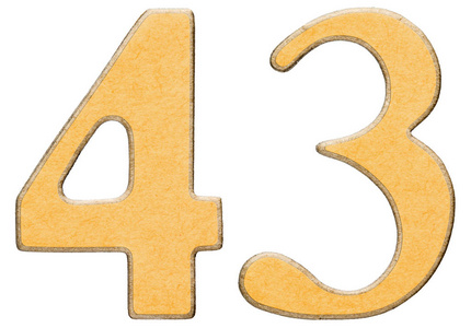 d43,四十三,木材黄色的插入,结合数字我照片