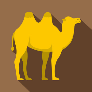 黄骆驼图标，平面样式