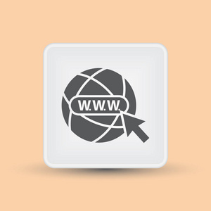 Www 互联网图标。万维网的符号。全球标志矢量