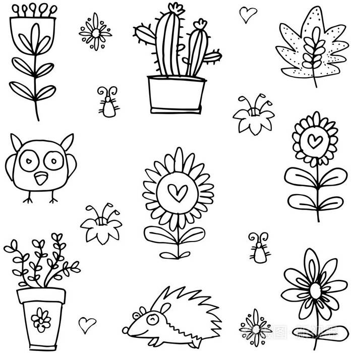 涂鸦的迎春花和鸟