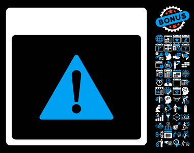 错误日历页单位矢量图标与奖金