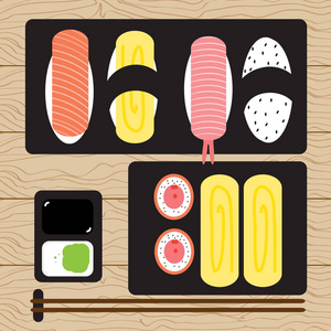寿司日本食品矢量设计