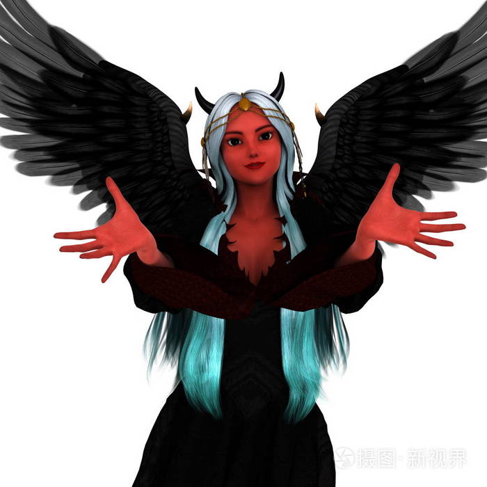 3dcg渲染的黑暗天使