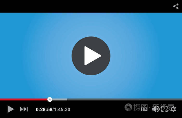 web的的视频播放器矢量图