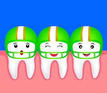 可爱的卡通牙字符照片