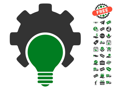 与免费奖金灯泡配置齿轮图标图片