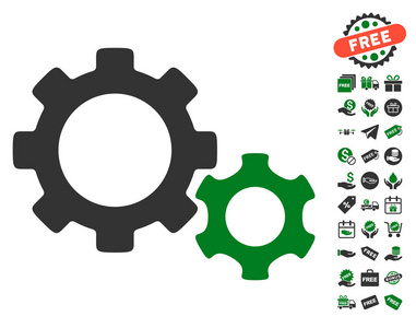 与免费奖金的齿轮图标