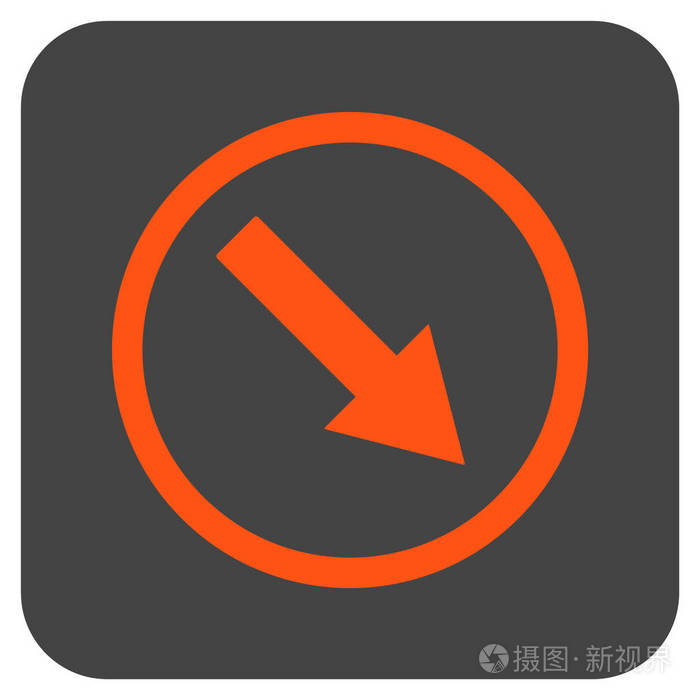 右下角圆形的箭头平平方的矢量图标