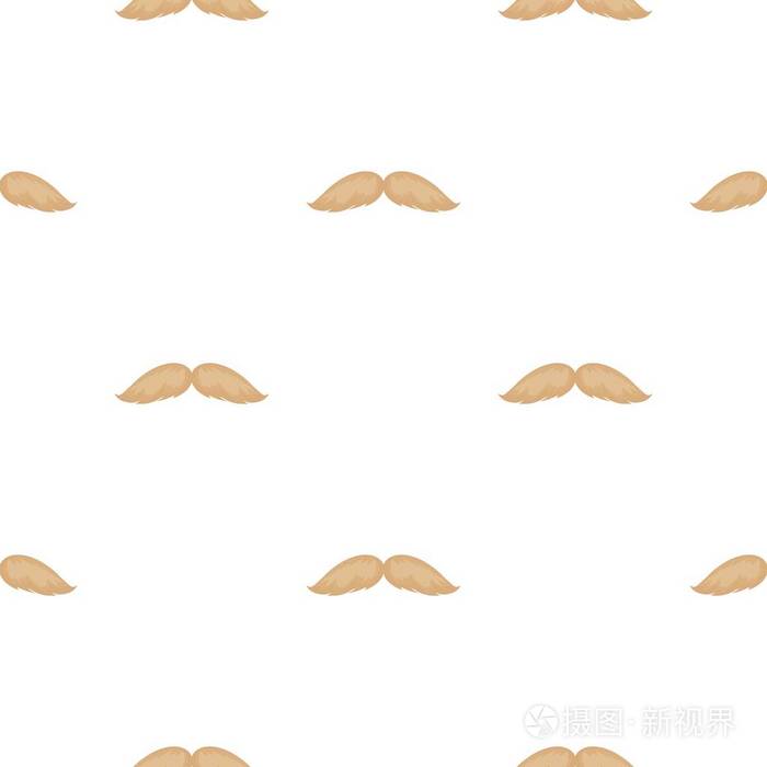 勒芒发型图标在白色背景上孤立的图案样式。胡子象征股票矢量图