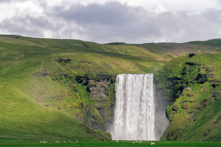 斯科加瀑布瀑布，南冰岛