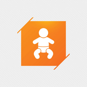 婴儿婴儿标志图标。蹒跚学步的男孩符号