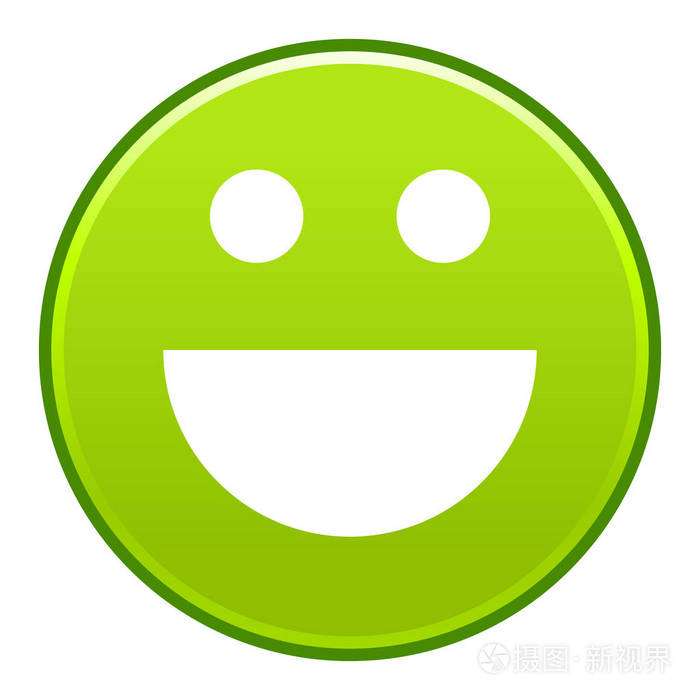 绿色微笑开朗的笑脸快乐表情符号