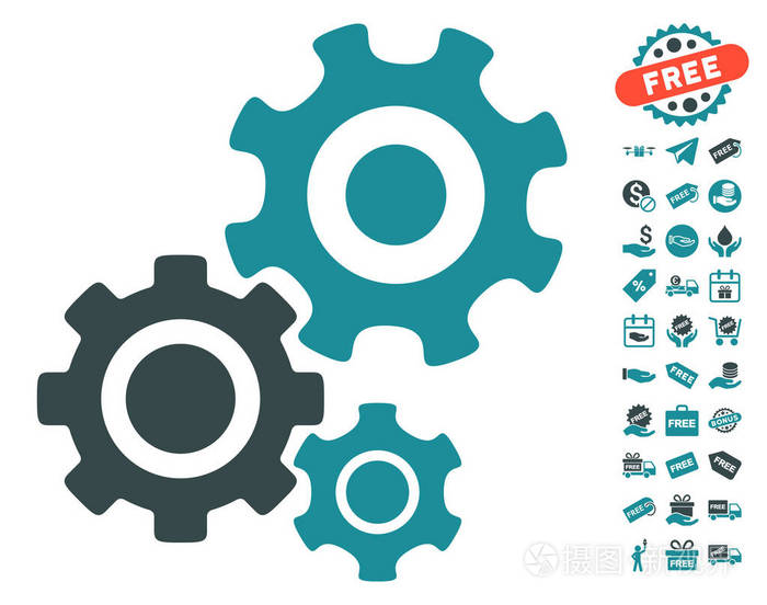 齿轮与免费奖金机制图标