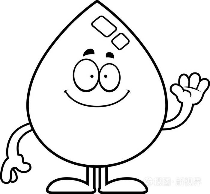 卡通水滴挥舞着插画-正版商用图片0wempk-摄图新视界
