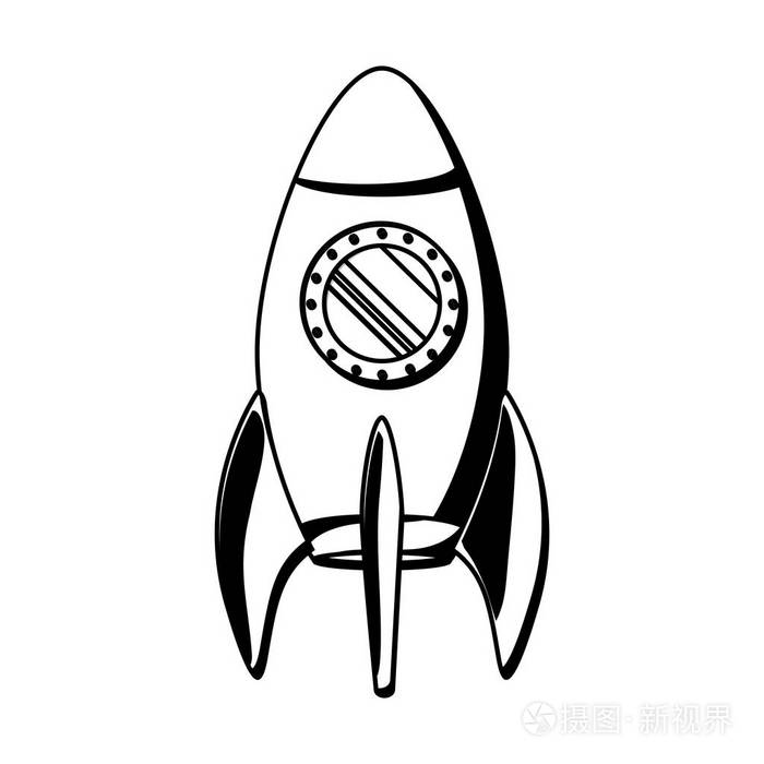 宇宙飞船手绘 素描图片