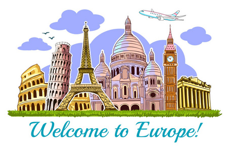 欧洲建筑旅行海报图片