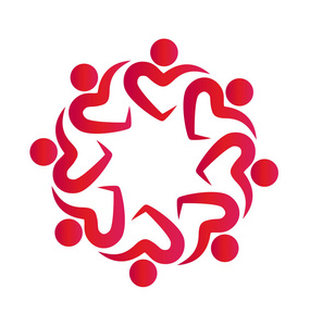 团队精神爱的心人标志照片