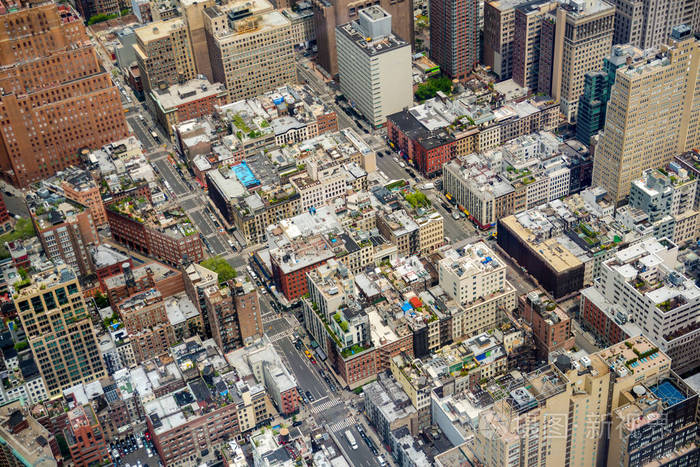 美国纽约的曼哈顿的鸟瞰图