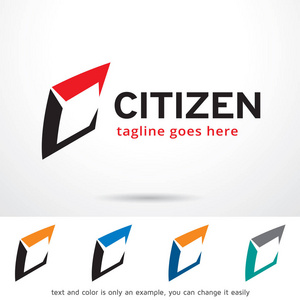 公民字母 C 标志模板设计矢量