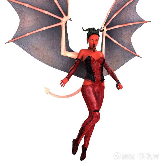 3dcg渲染的魔鬼女人