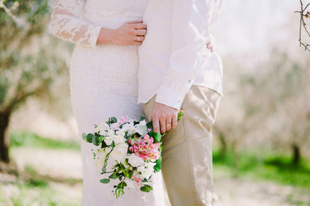 婚礼花束兰花和牡丹
