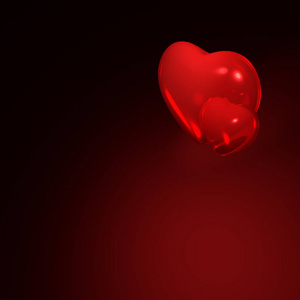 两个红色的心