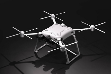 与 quadcopter 的白色无人机