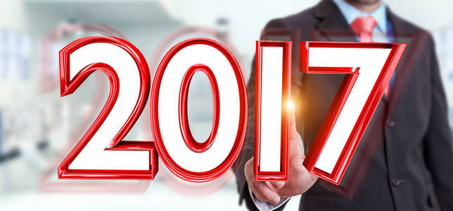 商人抚摸 2017年 3d 呈现文本照片