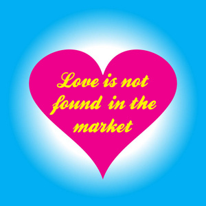 粉红色的题字在市场找不到爱的心