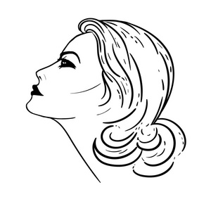 在配置文件中的女人脸轮廓照片