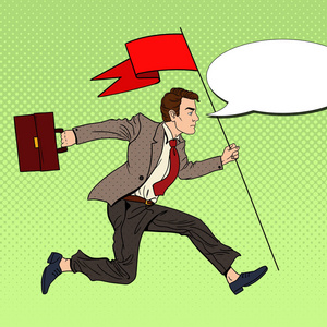 可爱的小学女生手持红旗, 卡通插图可爱的婴儿大象站在红旗, 滑稽的