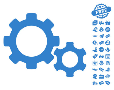 与免费奖金的齿轮图标图片