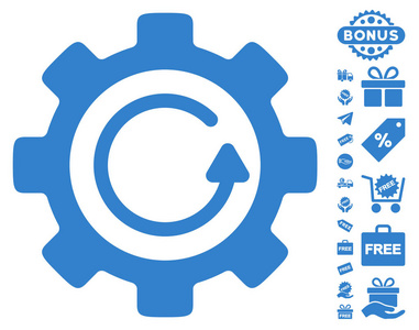 与免费奖金齿轮旋转方向图标