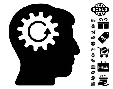 头部齿轮旋转图标免费奖金图片