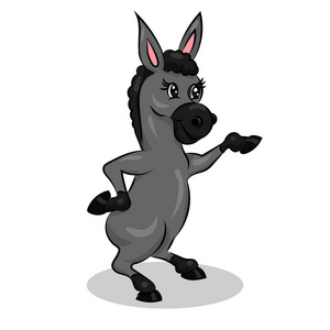 卡通毛驴矢量卡通可爱搞笑矢量驴在白色的背景照片