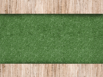 绿草与木地板顶视图