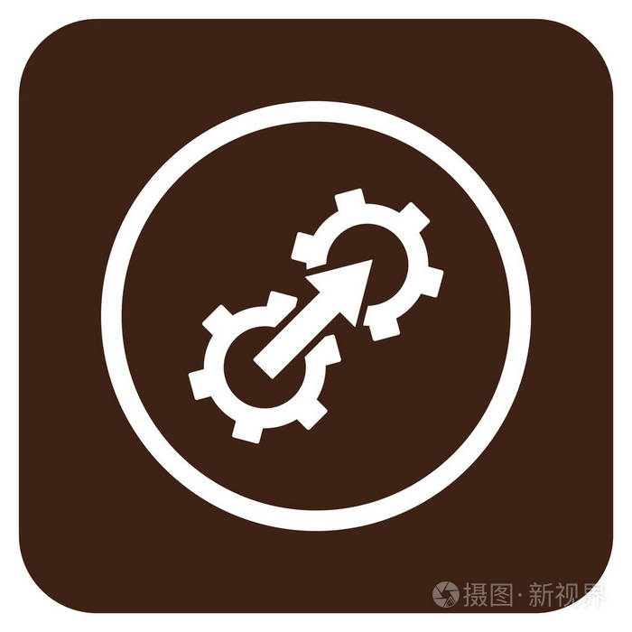 齿轮一体化平平方的矢量图标