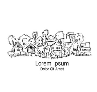 村剪影图片-村剪影素材-村剪影插画-摄图新视界