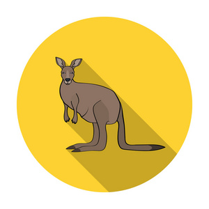 袋鼠在白色背景上孤立的平面样式的图标。澳大利亚象征股票矢量图