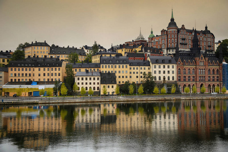 在斯德哥尔摩，瑞典瑟德马尔姆区的美景