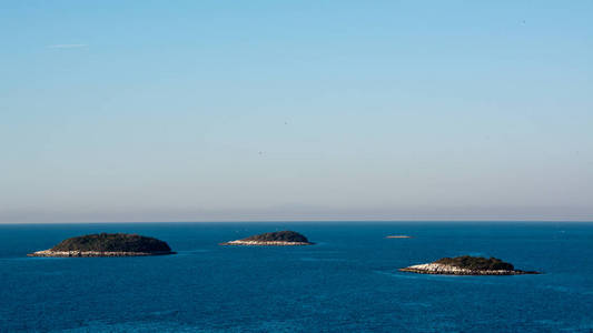 克罗地亚亚得里亚海的三个小岛