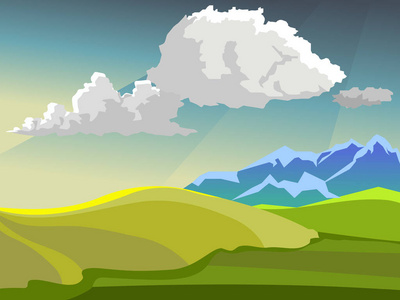 春天的景色矢量图片-春天的景色矢量素材-春天的景色矢量插画-摄图新