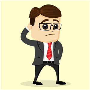 抓耳挠腮的商人照片