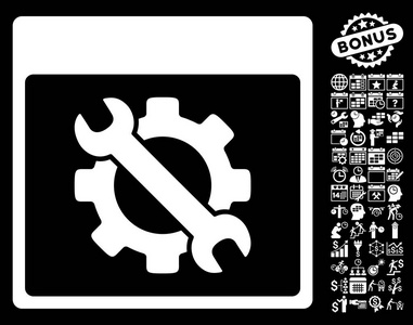 设置工具日历页单位矢量图标与奖金